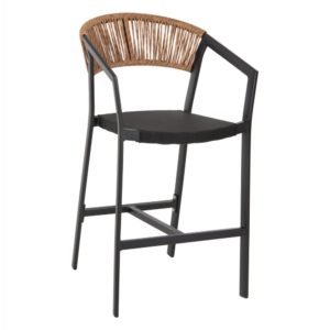 ΣΚΑΜΠΟ ΑΛΟΥΜΙΝΙΟΥ ΜΑΥΡΟ HM5892.35 ΜΕΣ. ΥΨΟΥΣ-ΜE RATTAN & TΕΧΤLINE 57x57x99,5Yεκ.