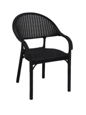 Πολυθρόνα Εξωτερικού Χώρου Πλαστική Μαύρη 54x51x85 cm (CΗ-5090-ΒL)