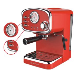 Morris R20808EMR Μηχανή Espresso 1100W Κόκκινη