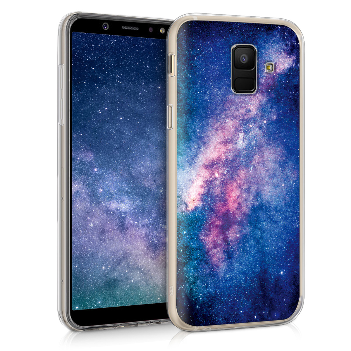 KW Θήκη Σιλικόνης Samsung Galaxy A6 2018 - Pink / Blue Space (45255.09) 45255.09