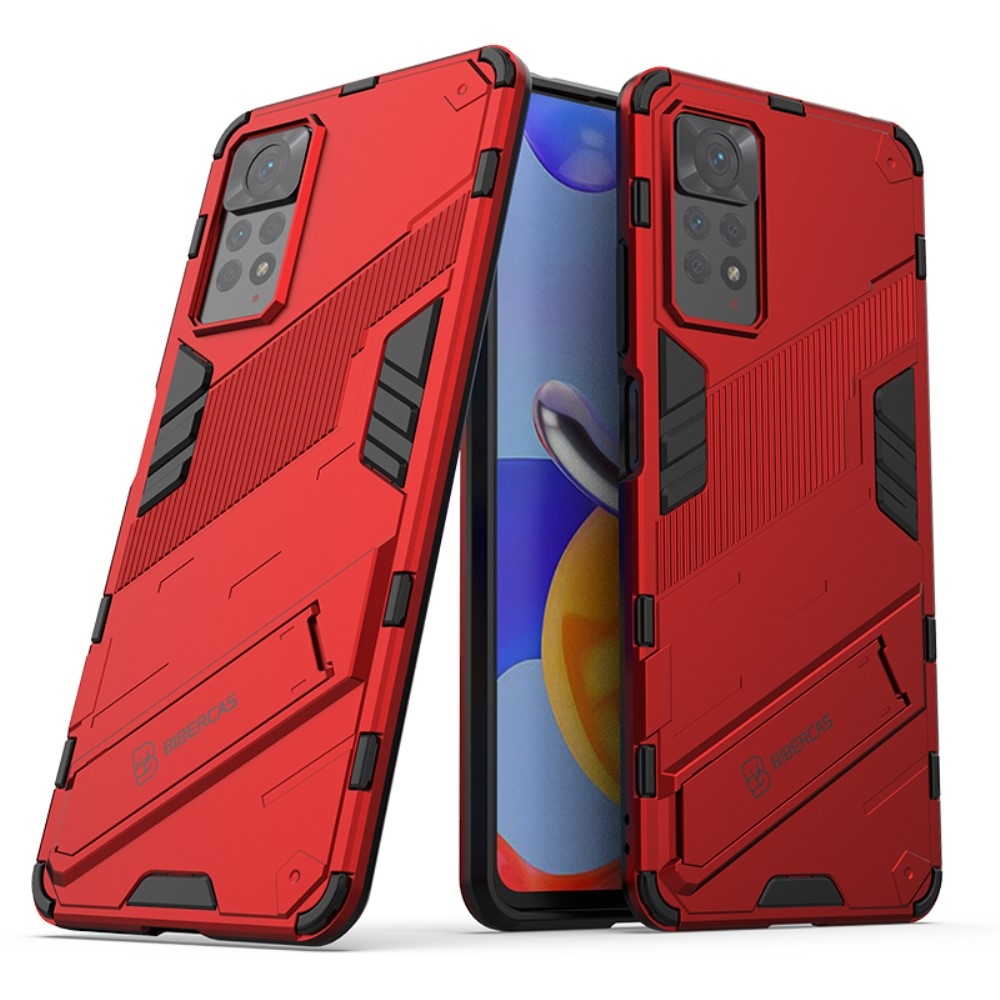 Θήκη ανθεκτική Xiaomi Redmi Note 11 Pro Guard Hybrid PC TPU with Kickstand-Red MPS15856