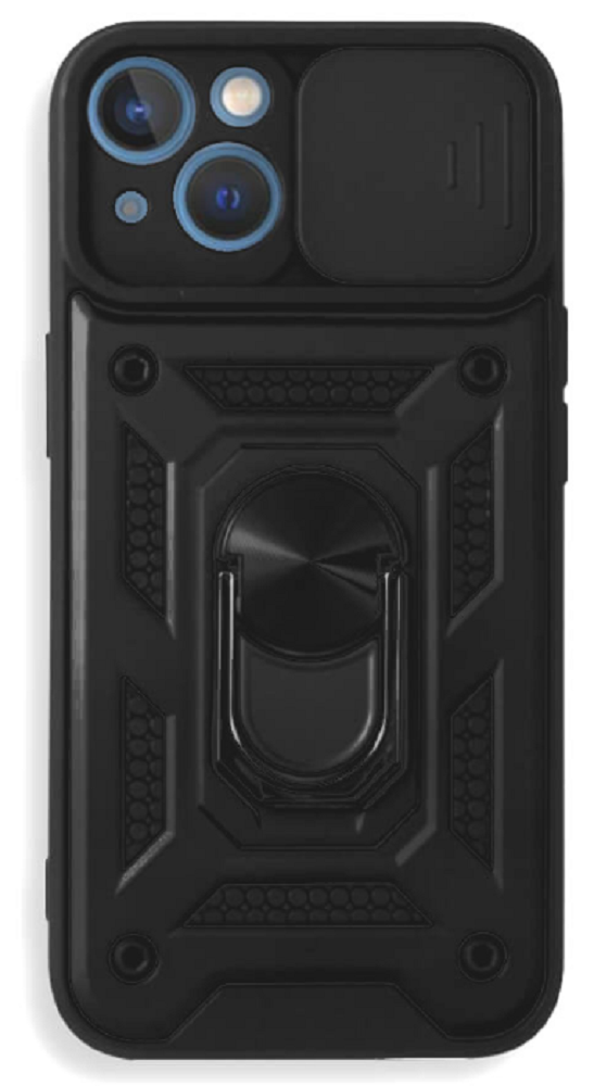 Bodycell Armor Slide - Ανθεκτική Θήκη Apple iPhone 13 με Κάλυμμα για την Κάμερα & Μεταλλικό Ring Holder - Black (5206015003264) BA-00019