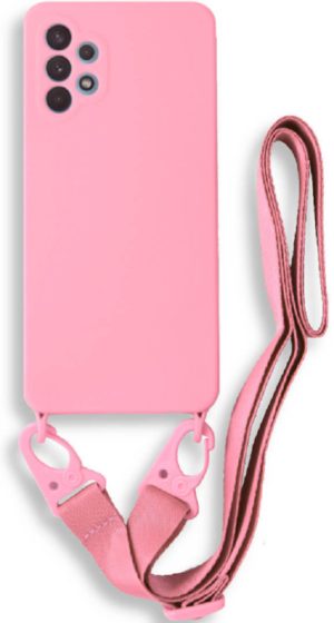 Bodycell Θήκη Σιλικόνης με Λουράκι Λαιμού - Samsung Galaxy A72 - Pink (5206015001710) BL-00103