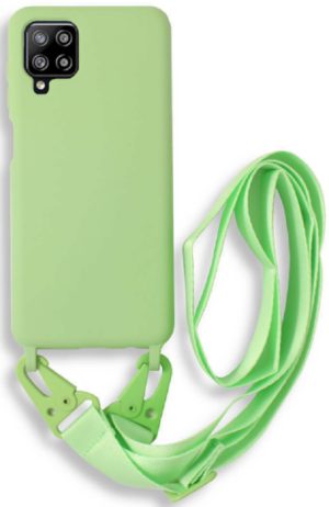 Bodycell Θήκη Σιλικόνης με Λουράκι Λαιμού - Samsung Galaxy A42 5G - Green (5206015001499) BL-00082