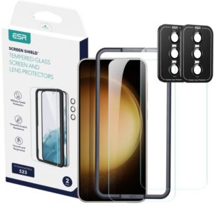 ESR Screen Shield Tempered Glass - Σετ Αντιχαρακτικό Προστατευτικό Γυαλί για Οθόνη - για Φακό Κάμερας - Samsung Galaxy S23 - Clear - 2 Τεμάχια (4894240175774) 112465