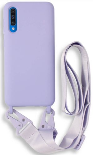 Bodycell Θήκη Σιλικόνης με Λουράκι Λαιμού - Samsung Galaxy A50 / A30s - Violet (5206015001567) BL-00089