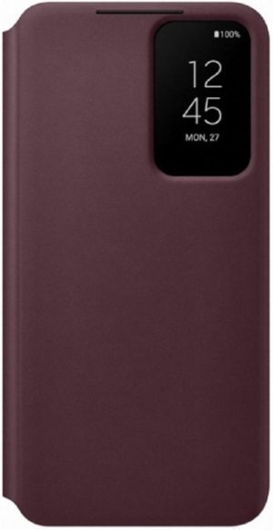 Official Samsung Smart Clear View Cover - Θήκη Flip με Ενεργό Πορτάκι Samsung Galaxy S22 5G - Burgundy (EF-ZS901CEEGEE) 13018211