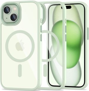 Tech-Protect MagMat - Σκληρή Διάφανη Θήκη MagSafe - Apple iPhone 15 - Green / Clear (5906302307982) 119764