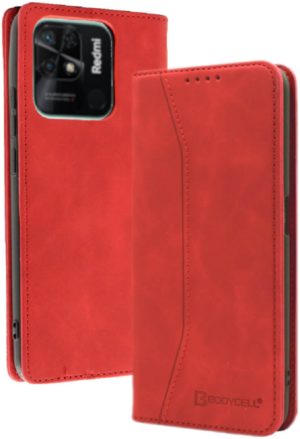 Bodycell Θήκη - Πορτοφόλι Xiaomi Redmi 10C - Red (5206015012129) 04-00982