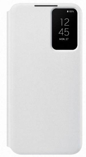 Official Samsung Smart Clear View Cover - Θήκη Flip με Ενεργό Πορτάκι Samsung Galaxy S22 Plus 5G - White (EF-ZS906CWEGEE) 13018233