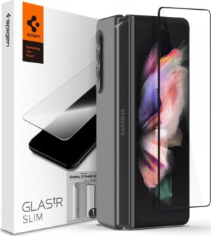 Spigen GLAS.tR Slim Premium Tempered Glass & Hinge Film - Σετ FullFace Αντιχαρακτικό Γυαλί Samsung Glaxy Z Fold3 5G & Μεμβράνη Hinge - Black (AGL03732) AGL03732