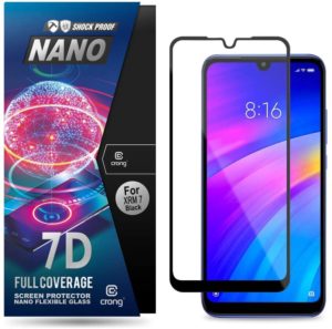 Crong 7D Nano Flexible Glass - Fullface Αντιχαρακτικό Υβριδικό Γυαλί Οθόνης Xiaomi Redmi 7 - Black - 0.3mm (CRG-7DNANO-XR7) CRG-7DNANO-XR7