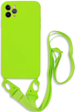 Bodycell Θήκη Σιλικόνης με Λουράκι Λαιμού - Apple iPhone 11 Pro Max - Light Green (5206015000171) BL-00011