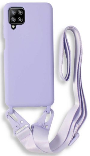 Bodycell Θήκη Σιλικόνης με Λουράκι Λαιμού - Samsung Galaxy A42 5G - Violet (5206015001529) BL-00085