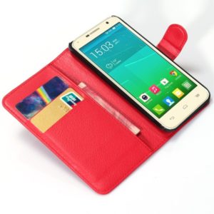 Θήκη Alcatel One Touch idol2 Leather Wallet / Stand - Red MPA10843
