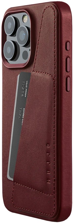 MUJJO Full Leather Wallet Case - Δερμάτινη Θήκη-Πορτοφόλι MagSafe - Apple iPhone 15 Pro Max - Burgundy (MUJJO-CL-042-BN) MUJJO-CL-042-BN