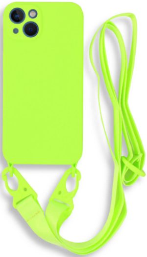 Bodycell Θήκη Σιλικόνης με Λουράκι Λαιμού - Apple iPhone 13 - Light Green (5206015000294) BL-00023