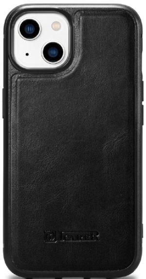 iCarer Oil Wax Leather Cover - Δερμάτινη Θήκη με TPU Bumper - Apple iPhone 14 Plus - Black (WMI14220719-BK) WMI14220719-BK