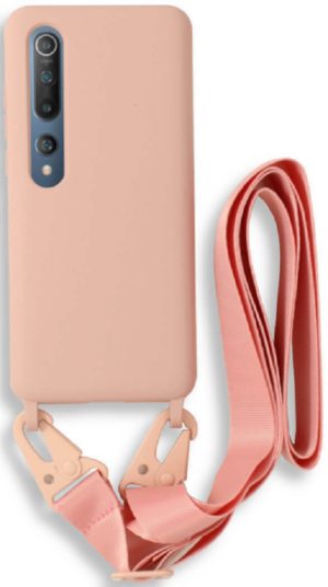 Bodycell Θήκη Σιλικόνης με Λουράκι Λαιμού - Xiaomi Mi 10 / Mi 10 Pro - Pink (5206015001949) BL-00130