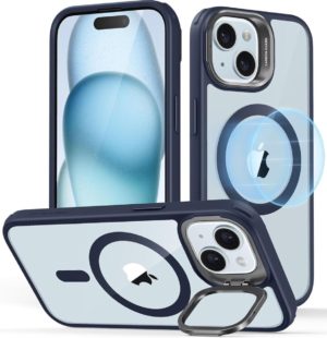 ESR Classic Kickstand Hybrid HaloLock - Διάφανη Ανθεκτική MagSafe Θήκη Apple iPhone 15 Plus - Clear / Dark Blue (4894240176528) 117502