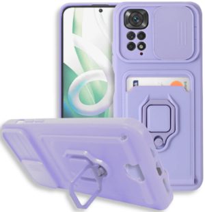 Bodycell Multifunction - Ανθεκτική Θήκη Xiaomi Redmi Note 11 Pro / Redmi Note 12 Pro 4G με Λουράκι Λαιμού / Κάλυμμα Κάμερας / Ring Holder / Υποδοχή Κάρτας - Purple (5206015072482) BM-00185