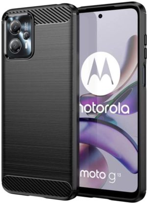 Techsuit Carbon Silicone - Θήκη Σιλικόνης Motorola Moto G13 / G23 - Black (5949419063525) 115056