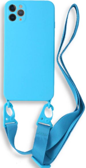 Bodycell Θήκη Σιλικόνης με Λουράκι Λαιμού - Apple iPhone 11 Pro Max - Light Blue (5206015000164) BL-00010