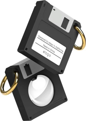 Elago Floppy Disk Case - Θήκη / Μπρελόκ Premium Σιλικόνης για Apple AirTag - Black (EAT-DISK-BK) EAT-DISK-BK