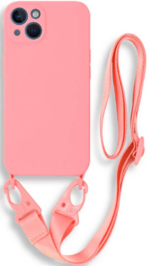 Bodycell Θήκη Σιλικόνης με Λουράκι Λαιμού - Apple iPhone 13 - Pink (5206015000300) BL-00024