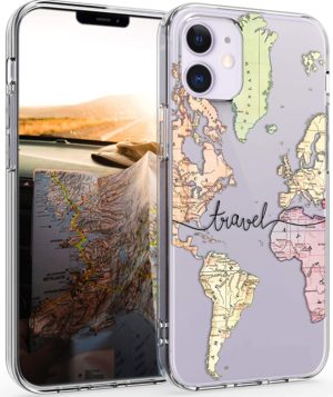 KWmobile Θήκη Σιλικόνης Apple iPhone 12 mini - Travel / Black / Multicolor / Transparent (53038.02) 53038.02