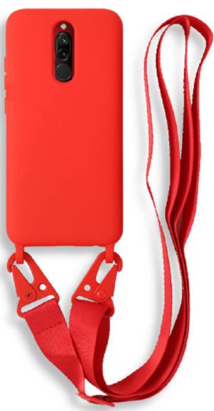 Bodycell Θήκη Σιλικόνης με Λουράκι Λαιμού - Xiaomi Redmi 8 - Red (5206015002786) BL-00176