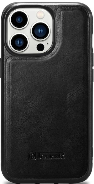 iCarer Oil Wax Leather Cover - Δερμάτινη Θήκη με TPU Bumper - Apple iPhone 14 Pro Max - Black (WMI14220720-BK) WMI14220720-BK