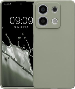 Θήκη Σιλικόνης με Πλαίσιο Κάμερας - Xiaomi Redmi Note 13 5G - KWmobile TPU Case with Camera Lens Protector - Gray Green (KWM000020LK003C) KWM000020LK003C