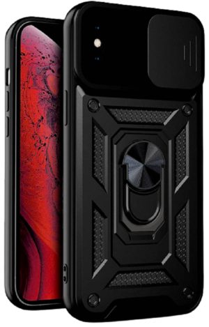 Bodycell Armor Slide - Ανθεκτική Θήκη Apple iPhone X / XS με Κάλυμμα για την Κάμερα - Μεταλλικό Ring Holder - Black (5206015005145) BA-00162