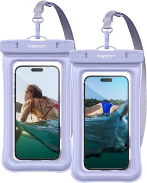 Spigen A610 Aqua Shield Universal Waterproof Floating Case - Αδιάβροχη Θήκη για Κινητά / Smartphones έως 6.8 - IPX8 - Aqua Blue - 2 Τεμάχια (ACS06016) ACS06016