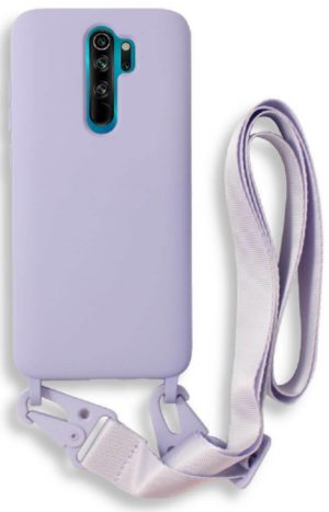 Bodycell Θήκη Σιλικόνης με Λουράκι Λαιμού - Xiaomi Redmi Note 8 Pro - Violet (5206015002403) BL-00150