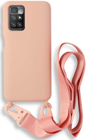 Bodycell Θήκη Σιλικόνης με Λουράκι Λαιμού - Xiaomi Redmi 10 / Redmi 10 2022 - Pink (5206015002731) BL-00171