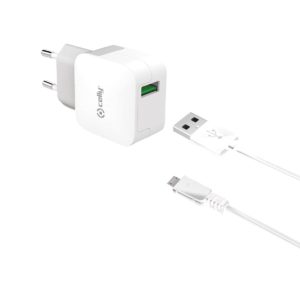 Φορτιστής Celly Travel Adapter 2.4A Micro USB-White (TCUSBMICRO) MPS15133