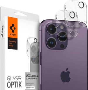 Spigen GLAS.tR OPTIK Camera Lens Protector - Αντιχαρακτικό Προστατευτικό Γυαλί για Φακό Κάμερας Apple iPhone 15 Pro / 15 Pro Max / 14 Pro / 14 Pro Max - 2 Τεμάχια - Crystal Clear (AGL05761) AGL05761