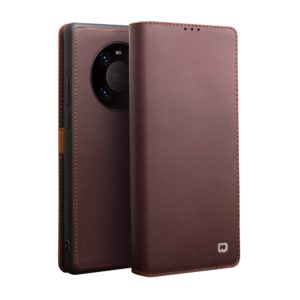 Θήκη Huawei Mate 40 genuine QIALINO Upgade Classic Leather Wallet Case-Dark brown MPS14636