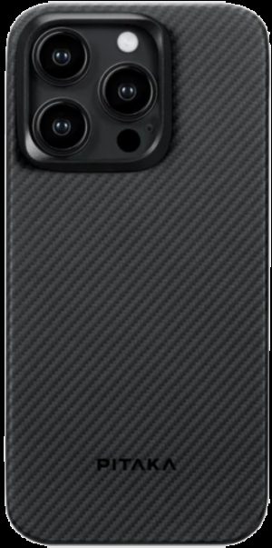 Pitaka MagEZ Case 4 - MagSafe Θήκη Aramid Fiber Body Apple iPhone 15 Pro Max - 0.95mm - 600D - Black / Grey / Twill (KI1501PMA) KI1501PMA