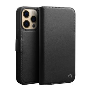 Θήκη iphone 14 QIALINO Leather Magnetic Clasp Flip Case-Black MPS15624