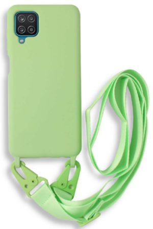 Bodycell Θήκη Σιλικόνης με Λουράκι Λαιμού - Samsung Galaxy A12 - Green (5206015000669) BL-00046