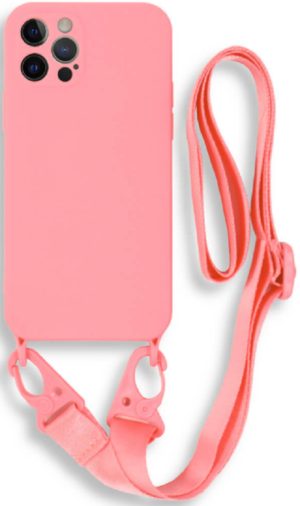 Bodycell Θήκη Σιλικόνης με Λουράκι Λαιμού - Apple iPhone 12 Pro - Pink (5206015000249) BL-00018