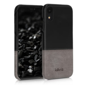 Kalibri Σκληρή Δερμάτινη Θήκη iPhone XR - Black / Grey (48878.01) 48878.01