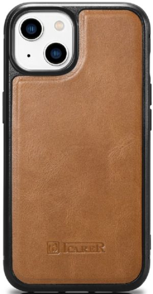 iCarer Oil Wax Leather Cover - Δερμάτινη Θήκη με TPU Bumper - Apple iPhone 14 Plus - Camel Tan (WMI14220719-TN) WMI14220719-TN