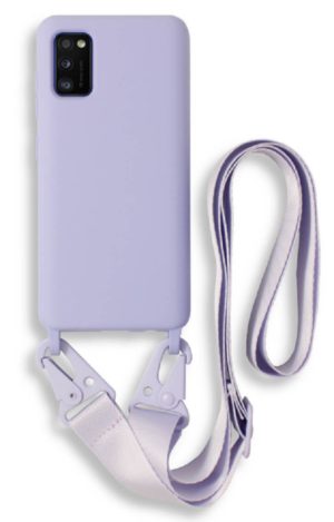 Bodycell Θήκη Σιλικόνης με Λουράκι Λαιμού - Samsung Galaxy A41 - Violet (5206015001482) BL-00081