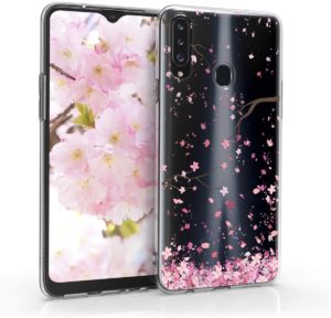 KWmobile Θήκη Σιλικόνης Samsung Galaxy A20s - Cherry Blossoms / Light Pink / Dark Brown / Transparent (52933.01) 52933.01