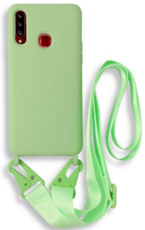 Bodycell Θήκη Σιλικόνης με Λουράκι Λαιμού - Samsung Galaxy A20s - Green (5206015001178) BL-00050