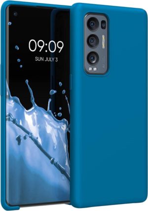 KWmobile Soft Flexible Rubber Cover - Θήκη Σιλικόνης Oppo Find X3 Neo - Caribbean Blue (55200.224) 55200.224